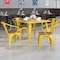 Flash Furniture Yellow Metal Chair with Wood Seat and Arms, PK4 4-CH-31270-YL-WD-GG - alternate 1